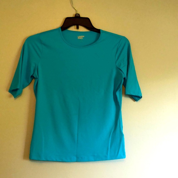 LANDS END Dri-Fit Shirt, size small, turquoise - Picture 1 of 8